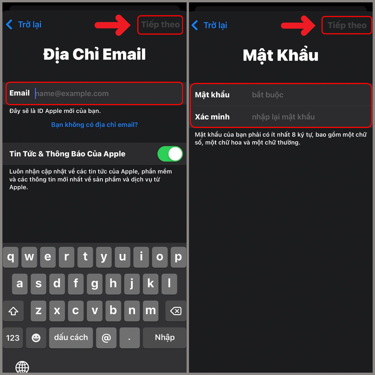 Cách tạo iCloud/Apple ID trên iPhone, iPad bước 4